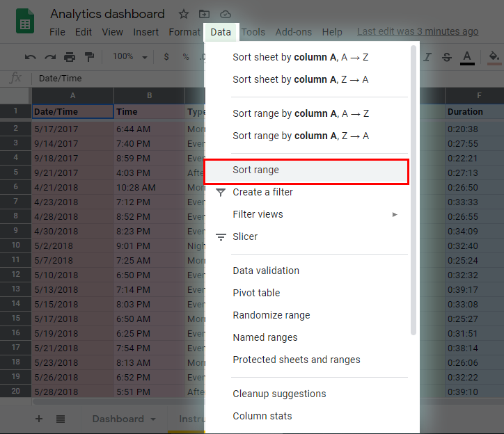 cách sắp xếp và lọc dữ liệu trong Google Sheets