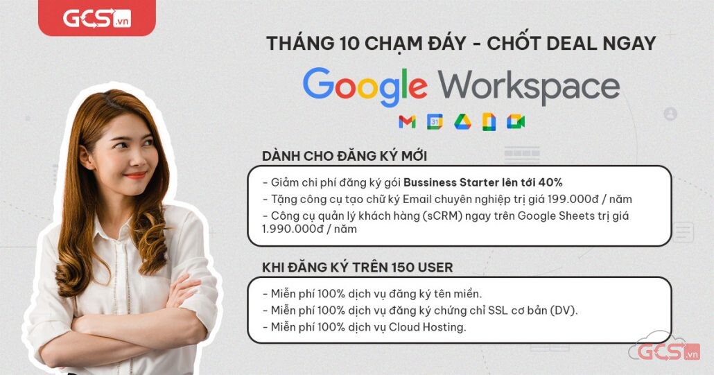Tháng 10 sale chạm đáy - Chốt deal Google Workspace ngay 4 google workspace