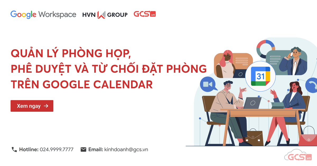 Quản lý phòng họp trên Google Calendar