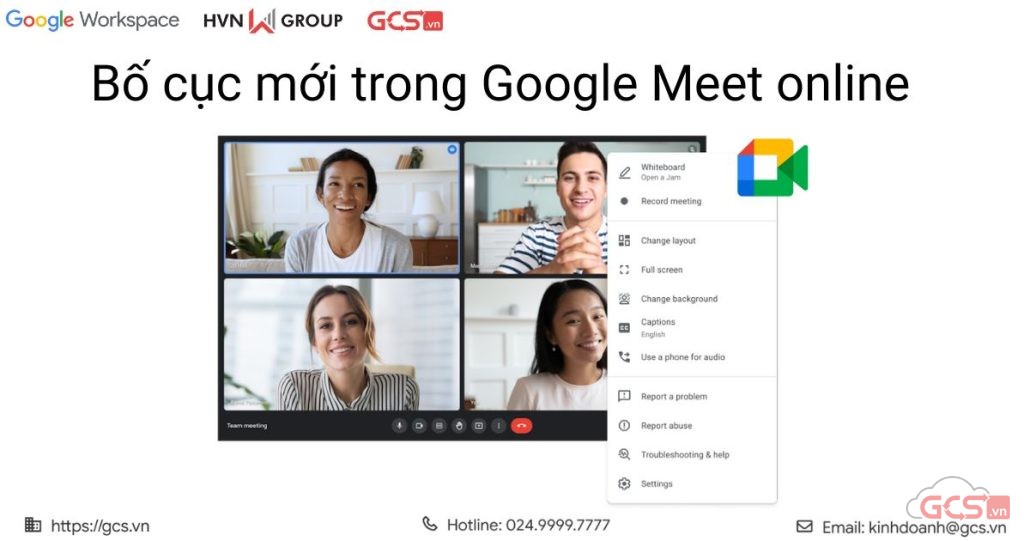 hướng dẫn sử dụng bố cục mới trong google meet online