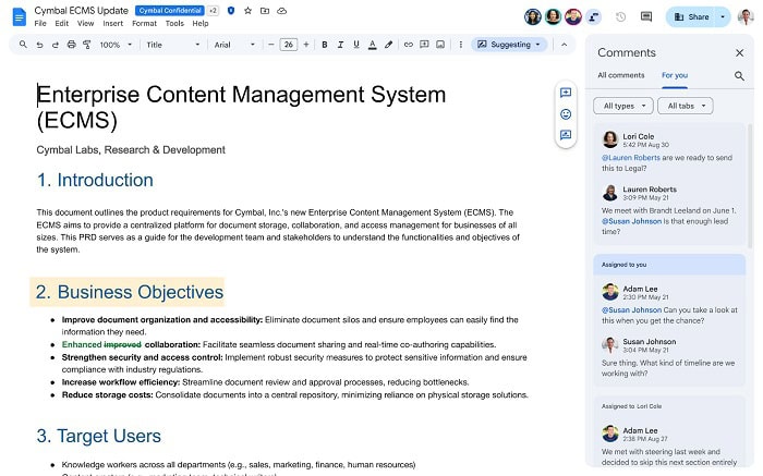 Cập nhật tính năng mới của Google Workspace trong tuần 2/6- 7/6/2025 9 Sử dụng các gợi ý trong Google Docs được mã hóa phía máy khách của bạn