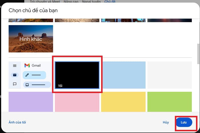 Cách bật chế độ Dark Mode cho Gmail trên mọi thiết bị 9 click vào Đặt giao diện