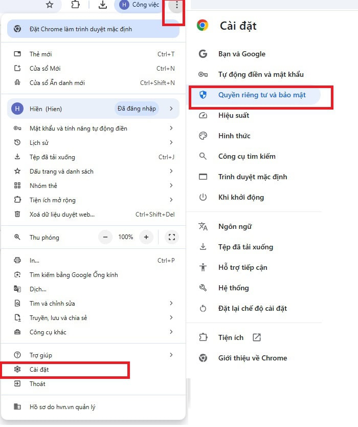 12 Cách tải file Google Drive bị chặn Download nhanh chóng 11 chọn mục Quyền riêng tư & Bảo mật