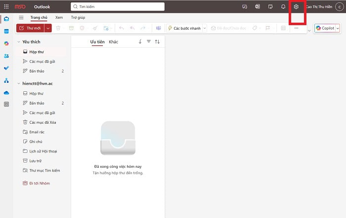 Hướng dẫn chi tiết cách tạo email trả lời tự động cho doanh nghiệp 9 đi đến tab Cài đặt