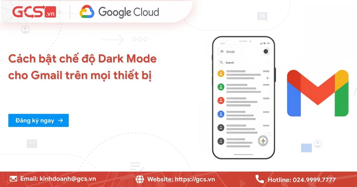 dark mode cho gmail