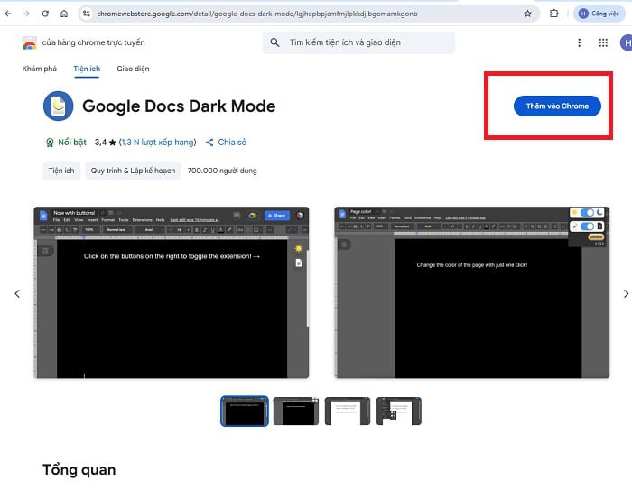 Hướng dẫn cách bật chế độ tối trên Google Docs ở mọi thiết bị 8 vào Thêm vào Chrome