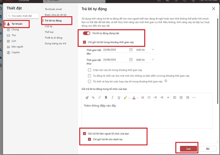 Hướng dẫn chi tiết cách tạo email trả lời tự động cho doanh nghiệp 10 nhấp vào Account