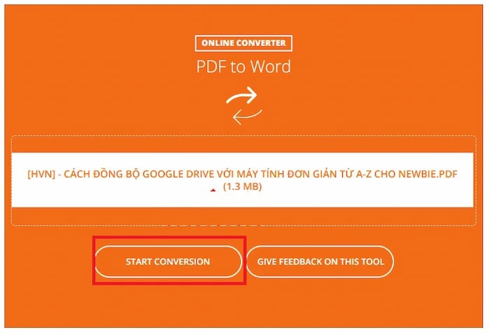 Hướng dẫn cách chuyển PDF sang Word bằng Google Drive đơn giản 23 Bắt đầu chuyển đổi