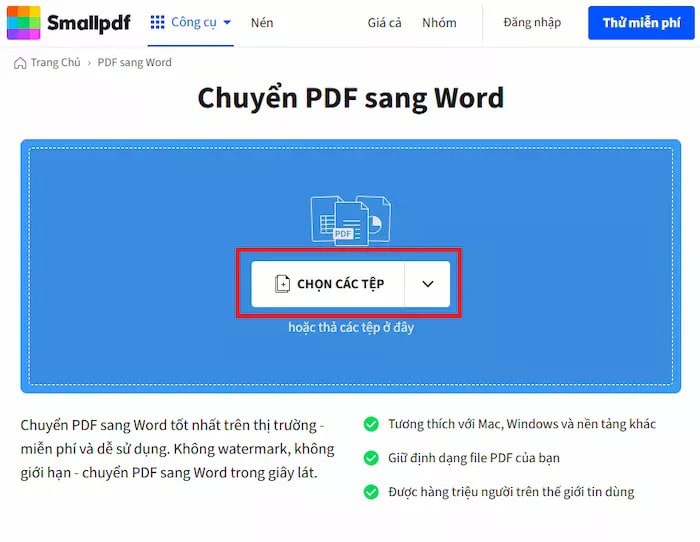 Hướng dẫn cách chuyển PDF sang Word bằng Google Drive đơn giản 14 nhấn Chọn tệp