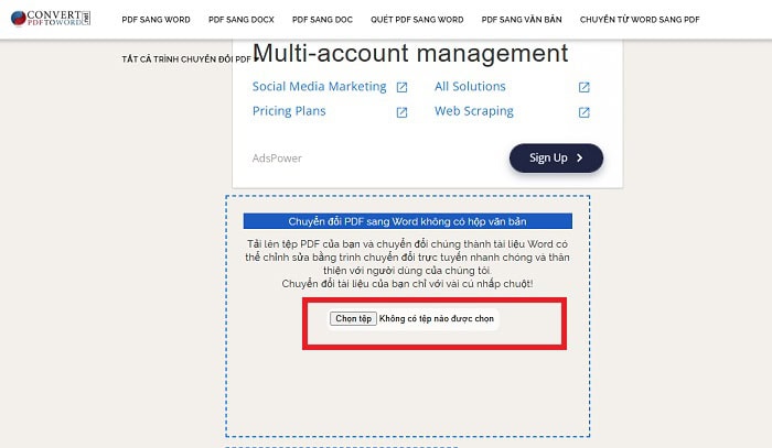 Hướng dẫn cách chuyển PDF sang Word bằng Google Drive đơn giản 19 nhấn vào nút Chọn tệp