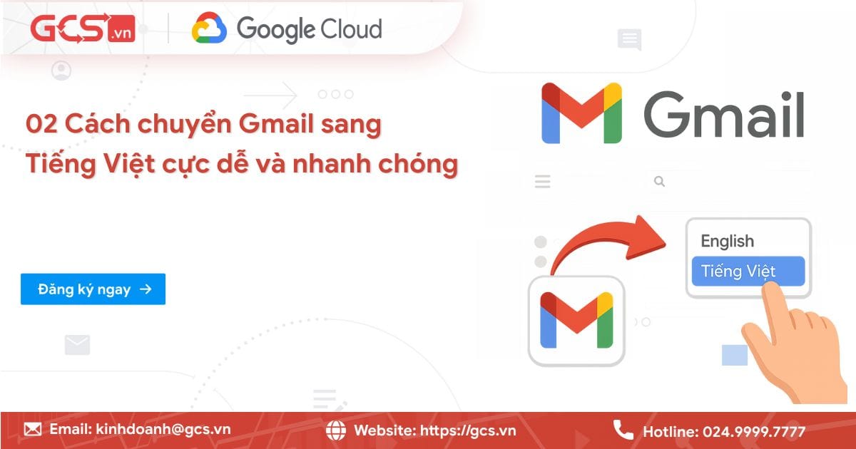 Chuyển Gmail sang tiếng việt