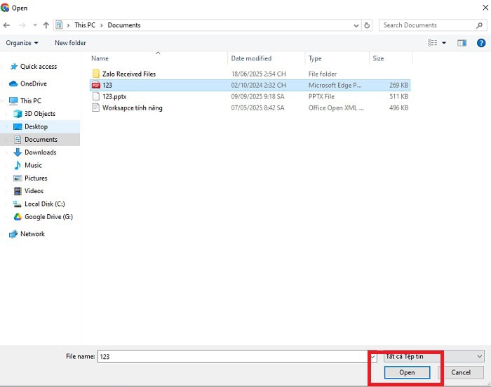 Hướng dẫn cách chuyển PDF sang Word bằng Google Drive đơn giản 8 tìm đến file PDF
