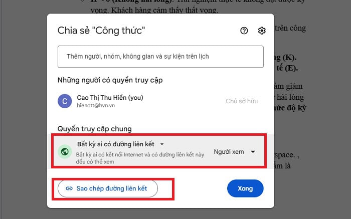 Cách tạo mã QR cho Google Docs nhanh chóng & dễ thực hiện 7 Sao chép đường liên kết
