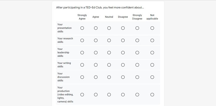 Hướng dẫn chi tiết cách tạo thang đo Likert trong Google Forms 5 Cách tạo thang đo likert trong Google Form