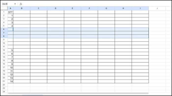 05 Cách chèn nhiều hàng trong Google Sheets đơn giản, nhanh chóng 5 cách chèn nhiều hàng trong google sheet
