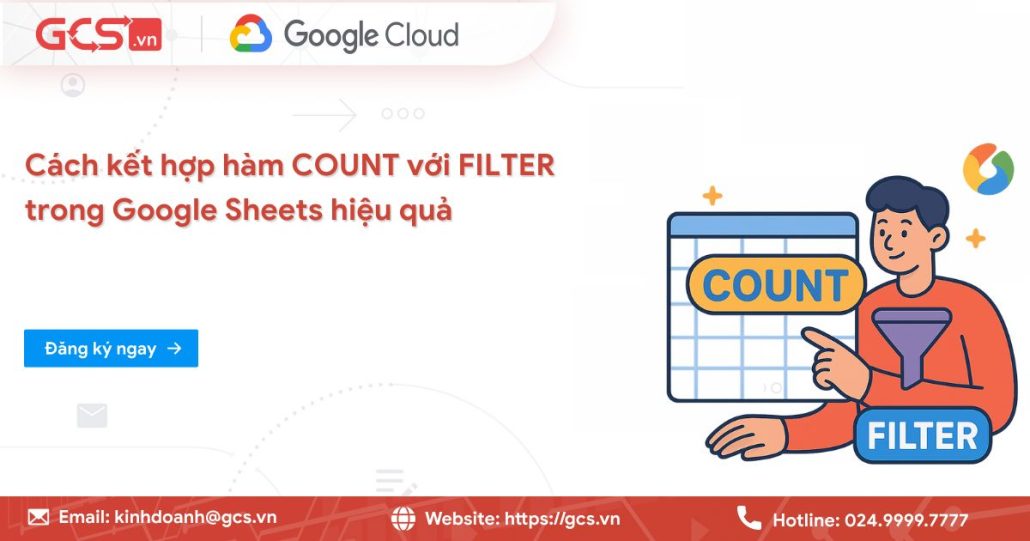 Cách kết hợp hàm COUNT với FILTER trong Google Sheets hiệu quả 4 Hàm Count với Filter trong Google Sheet