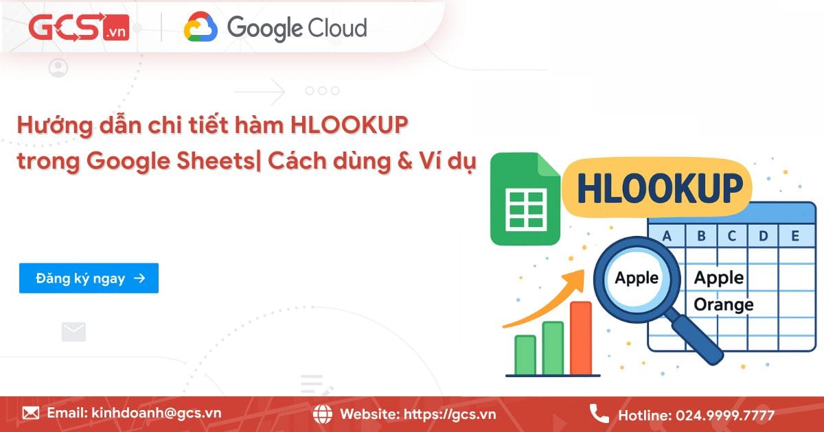 ham hlookup trong google sheets