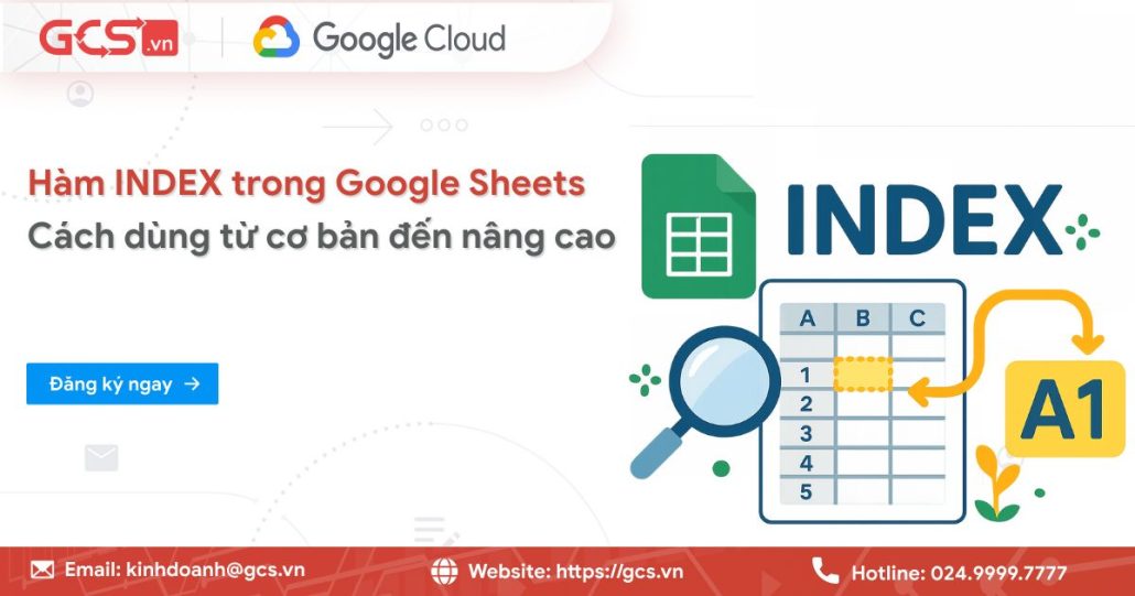 Hàm INDEX trong Google Sheets | Cách dùng từ cơ bản đến nâng cao 4 Hàm Index trong Google Sheet