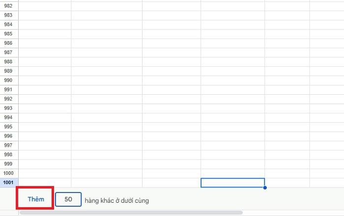 05 Cách chèn nhiều hàng trong Google Sheets đơn giản, nhanh chóng 10 nhấn nút Thêm