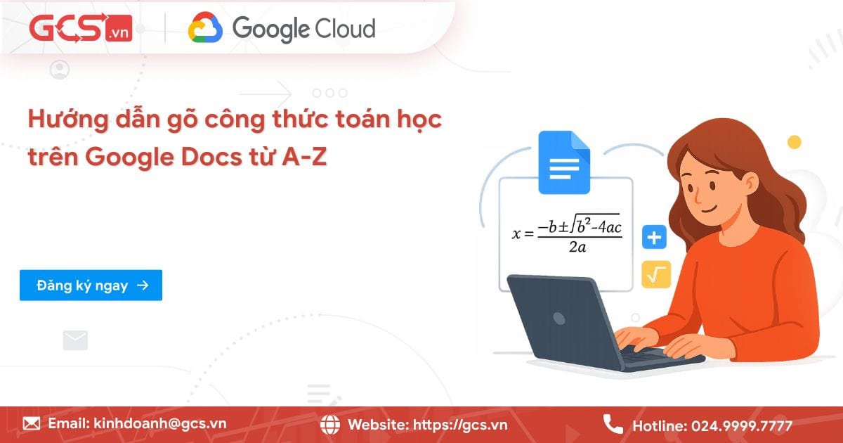 go cong thuc toan hoc tren google docs