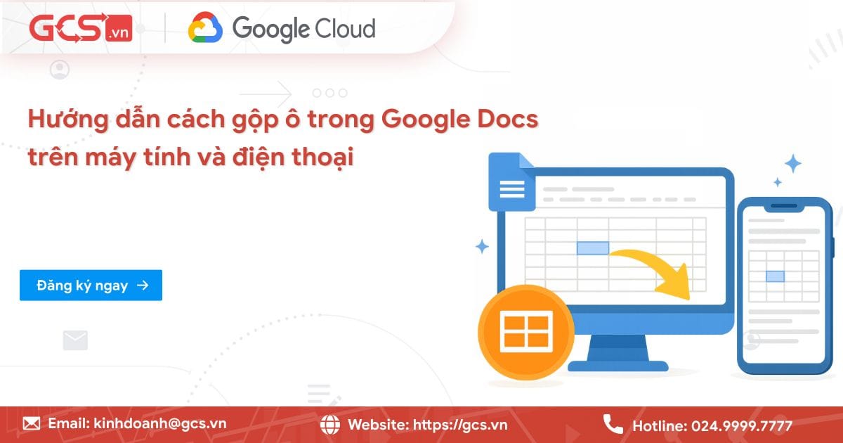 Gộp ô trong Google Docs