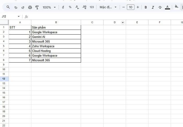 Hướng dẫn chi tiết cách sử dụng hàm UNIQUE trong Google Sheets từ A-Z 6 bảng dữ liệu