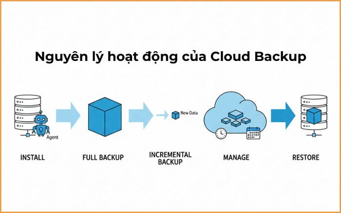 Cloud Backup là gì? Tại sao doanh nghiệp nên sử dụng để sao lưu đám mây? 12 Cloud Backup hoạt động như thế nào