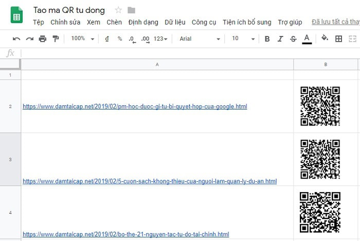 02 Cách tạo mã QR bằng Google Sheets đơn giản và hiệu quả 5 tạo mã QR bằng Google Sheets