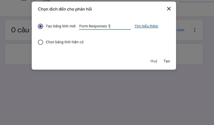 Bật mí 02 cách tạo bảng điểm danh trên Google Sheets đơn giản 16 chuyển sang mục Câu trả lời