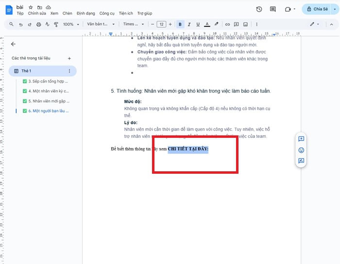 Hướng dẫn cách chèn link liên kết trong văn bản Google Docs từ A-Z 6 bôi đen chính xác đoạn văn bản