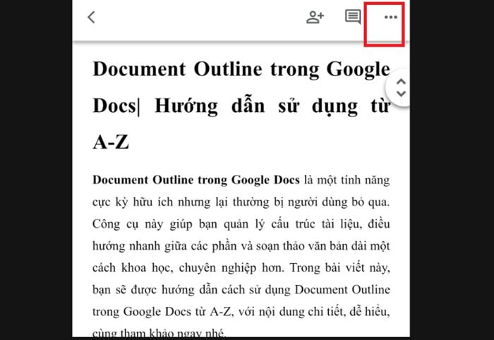 Document Outline trong Google Docs| Hướng dẫn sử dụng từ A-Z 8 Ba dấu chấm ngang