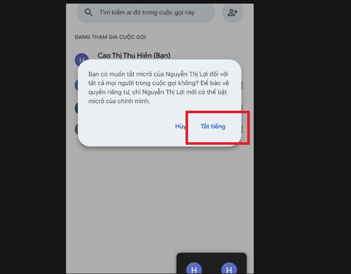 Hướng dẫn cách tắt âm thanh trên Google Meet đơn giản và nhanh chóng 23 chạm vào Tắt tiếng