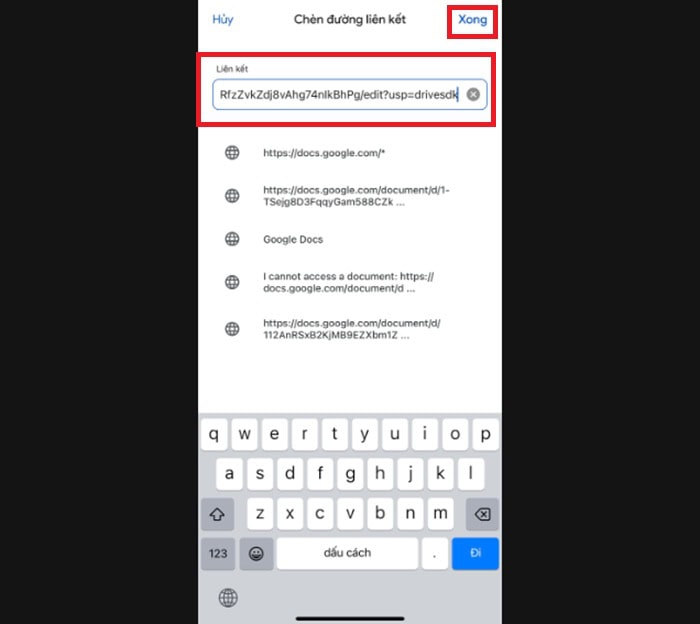 Hướng dẫn cách chèn link liên kết trong văn bản Google Docs từ A-Z 19 nhấn vào Xong