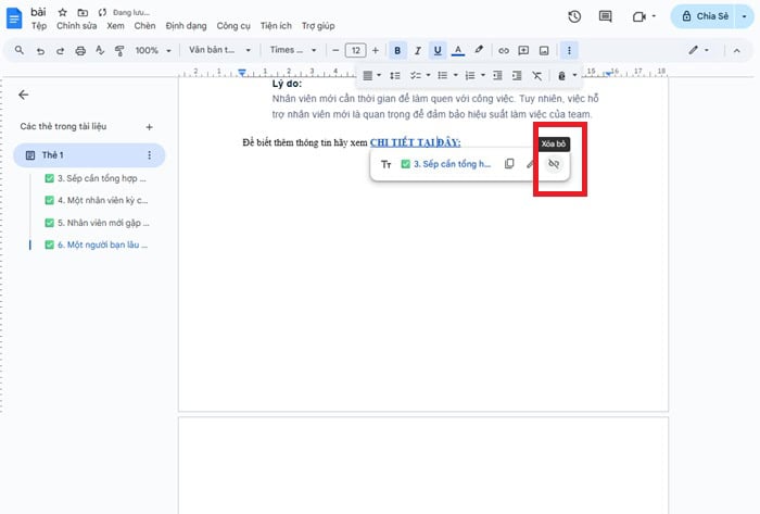 Hướng dẫn cách chèn link liên kết trong văn bản Google Docs từ A-Z 23 biểu tượng Xóa liên kết