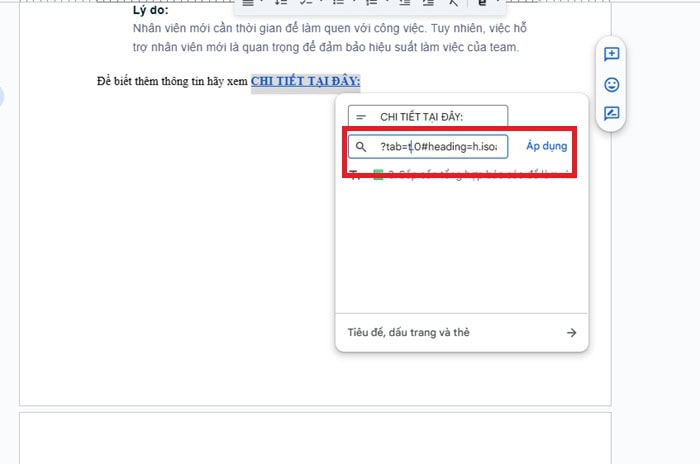 Hướng dẫn cách chèn link liên kết trong văn bản Google Docs từ A-Z 22 nhấn Áp dụng