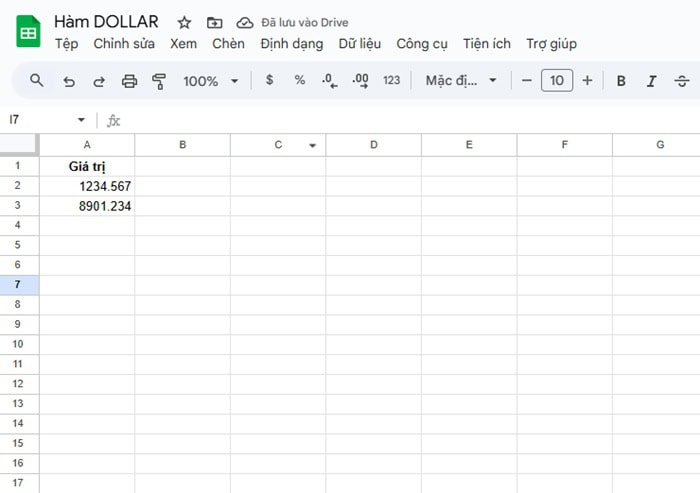 Hàm DOLLAR trong Google Sheets| Hướng dẫn sử dụng từ A-Z 9 bảng dữ liệu