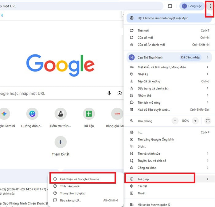 Tại sao không trình chiếu được Slide trên Google Meet? Cách khắc phục hiệu quả 11 chọn mục About Google Chrome