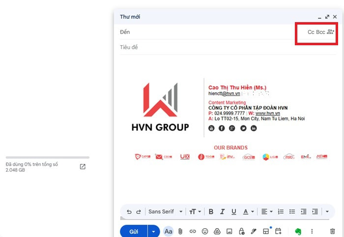 CC trong Email là gì? Khác gì so với BCC và cách sử dụng 10 Hiển thị ô CC hoặc BCC