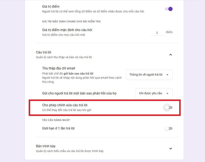 Hướng dẫn cách xem lịch sử Google Form đã điền chi tiết từ A-Z 18 tắt quyền xem lại