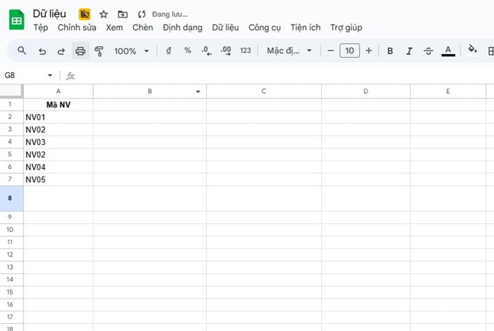 Cách kết hợp hàm INDEX và hàm COUNTIF trong Google Sheets 17 bảng dữ liệu