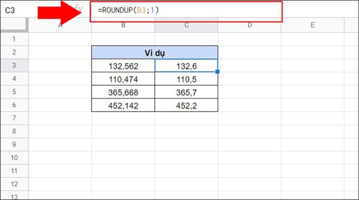 Hàm ROUNDUP trong Google Sheets| Hướng dẫn cách dùng cho Newbie 5 hàm ROUNDUP trong Google Sheets