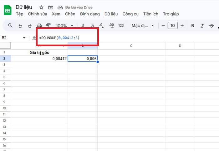 Hàm ROUNDUP trong Google Sheets| Hướng dẫn cách dùng cho Newbie 13 Làm tròn đến số thập phân