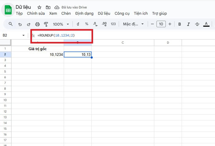Hàm ROUNDUP trong Google Sheets| Hướng dẫn cách dùng cho Newbie 11 Làm tròn đến số thập phân