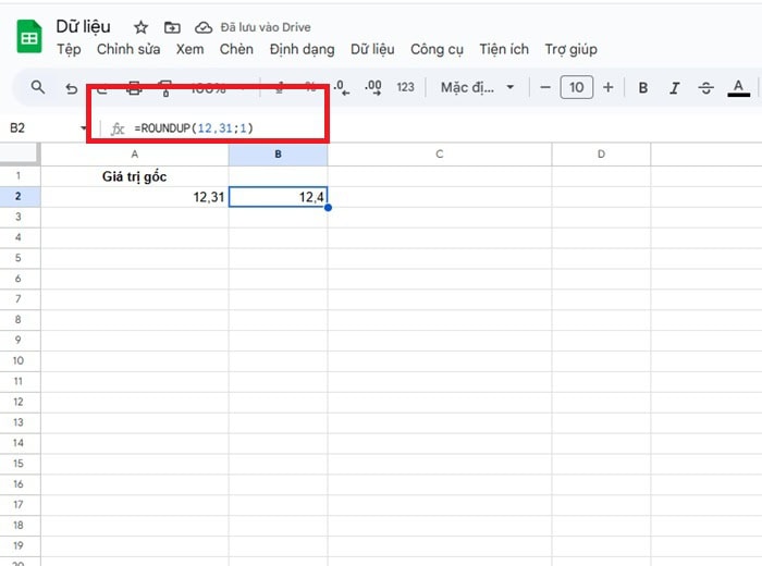 Hàm ROUNDUP trong Google Sheets| Hướng dẫn cách dùng cho Newbie 9 Làm tròn đến số thập phân