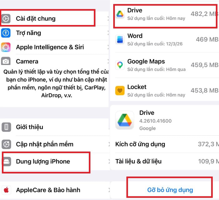 Lỗi Google Drive không đồng bộ trên iPhone? Nguyên nhân và cách khắc phục hiệu quả 18 bỏ ứng dụng
