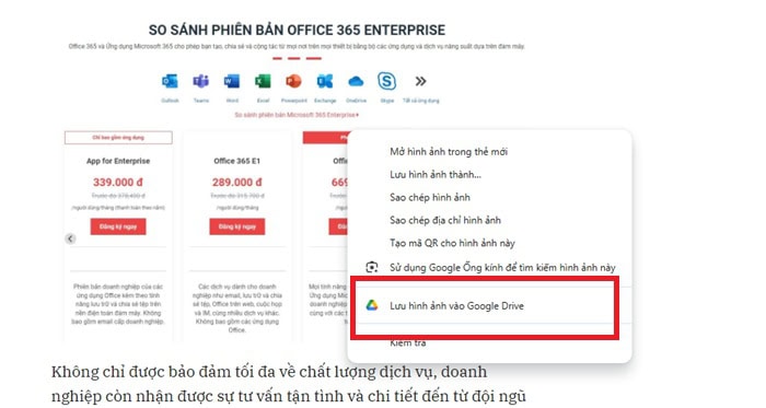 Cách tải tập tin vào Google Drive với extension nhanh nhất, đơn giản 12 Chọn Lưu ảnh vào Drive