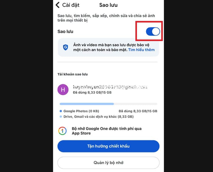 Cách tắt sao lưu ảnh trên Google Photos cho Android, iPhone và PC 15 Bật công tắc sang