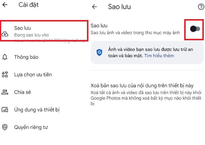 Cách tắt sao lưu ảnh trên Google Photos cho Android, iPhone và PC 8 vô hiệu hóa tính năng