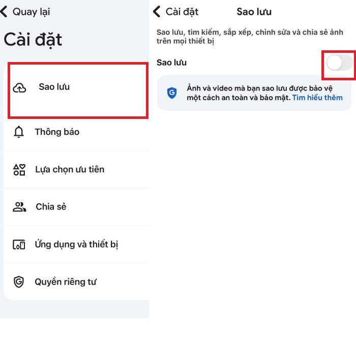 Cách tắt sao lưu ảnh trên Google Photos cho Android, iPhone và PC 10 trạng thái Tắt