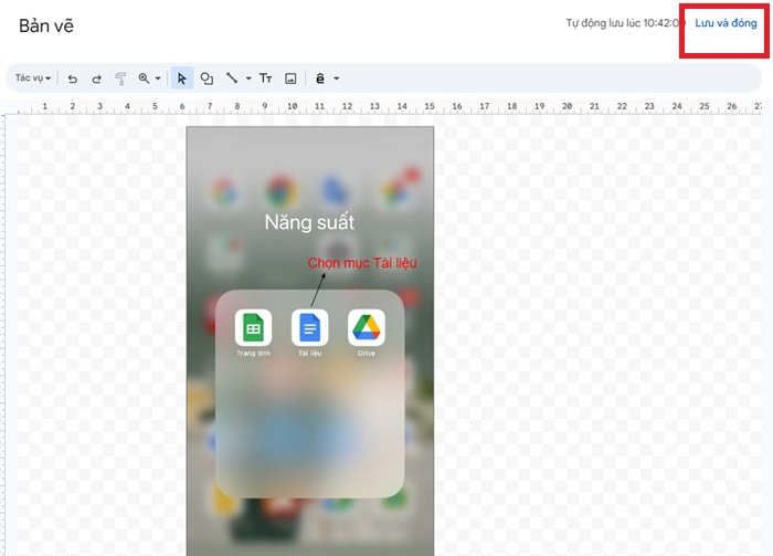 03 Cách chèn Textbox trong Google Docs đơn giản, dễ thực hiện nhất 14 nhấn Lưu và đóng